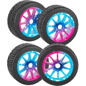 عجلات وإطارات إطارات الشاحنات لـ 1/8 Typhon 6S BLX، 1/7 Infraction 6S BLX، Limitless، إطارات RC للطرق السريعة، إطارات ناعمة، إطارات عربات التي تجرها الدواب، إطارات شاحنات سباق الطرق الوعرة، 4 قطع، أسود in Saudi Arabia