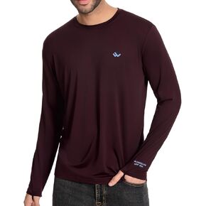 Men’s UPF 50+ Lightweight Long Sleeve Casual T-Shirt Quick Dry UV Sun Protection for Outdoor Beach Hiking Fishing Exercise in Kuwait