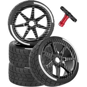 عجلة إطارات الطرق السريعة RC لـ 1/8 Typhon 6s BLX، 1/7 Infraction 6S BLX/Limitless، حافة عجلة RC وإطارات الطرق السريعة المطاطية عجلات وإطارات الانجراف RC، أزرق وردي in Kuwait