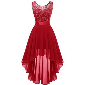 BeryLove Cocktail Prom Dresses 2025 Formal Wedding Guest Dresses Sleeveless Lace High Low Homecoming Dress in Kuwait