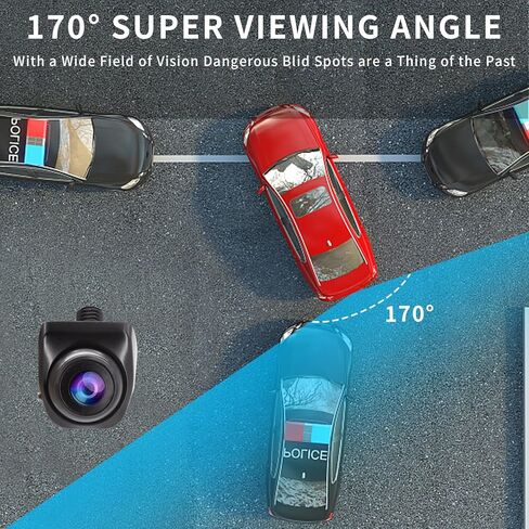B-Qtech Car Rear View Camera License Plate Bracket, Back Up Camera License Plate Frame, Universal Car Dash Cam Mirror Camera Metal Bracket, Reverse Rear View Backup Camera Kit in Kuwait