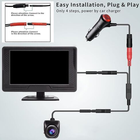 B-Qtech Car Rear View Camera License Plate Bracket, Back Up Camera License Plate Frame, Universal Car Dash Cam Mirror Camera Metal Bracket, Reverse Rear View Backup Camera Kit in Kuwait