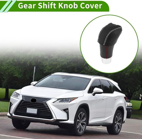 Anti-Slip Gear Shift Knob Cover Car Stick Shifting Handle Protector for Lexus RX350 2023-2024 Black Gray Faux Leather in Saudi Arabia
