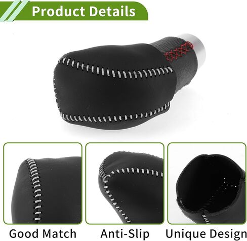 Anti-Slip Gear Shift Knob Cover Car Stick Shifting Handle Protector for Lexus RX350 2023-2024 Black Gray Faux Leather in Saudi Arabia