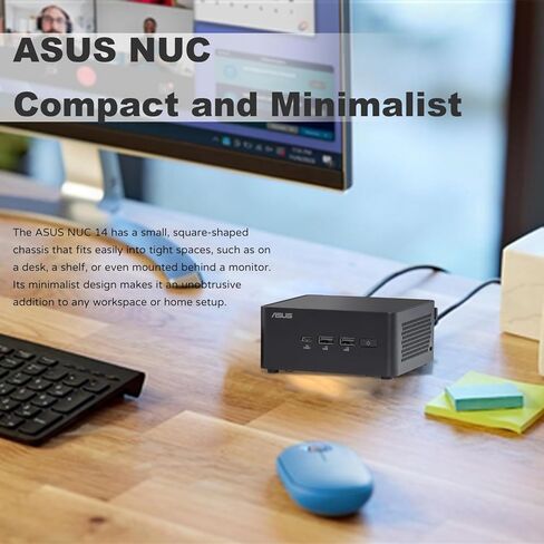 ASUS NUC Pro 14 Ultra 5 AI Mini Desktop | Intel Ultra 5 125H | 32GB DDR5 RAM 1TB SSD | Wi-Fi 6 | HDMI | Bluetooth|Windows 11 Pro | Black | Perfect for Home, Business, and Gaming in Kuwait