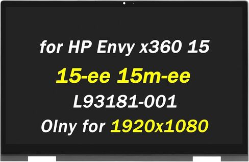 L93181-001 بديل لشاشة HP Envy x360 15-ee 15m-ee LCD 15m-ee0013dx 15m-ee0023dx 15-ee0047nr 15-ee1000 15-ee1083cl 15-ee1093cl FHD 1920x1080 15.6 بوصة شاشة LCD تعمل باللمس (غير O نوع الصمام) in Kuwait