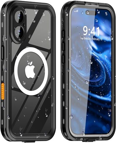حافظة مقاومة للماء بتصميم لهاتف iPhone 13 Pro Max، حافظة هاتف مقاومة للصدمات والغبار لهاتف iPhone 13 Pro Max مع واقي شاشة، حافظة واقية لكامل الجسم لهاتف iPhone 13 Pro Max مقاس 6.7 بوصات (أسود) in Saudi Arabia