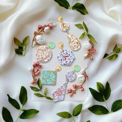 Generic Music Notes Polymer Clay Texture Sheets, Heart Shaped, 5.51 inches x 5.51 inches, Clear, Silicone, Polymer Clay, Texture Sheets in Saudi Arabia