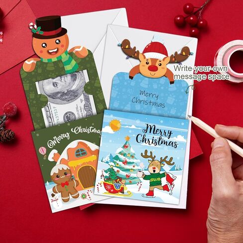 Christmas Money/Gift Card Holders 8-Pack, Merry Christmas Cards for Gifting Cash and Gift Card, Xmas Cards for Cash Check Ticket, Funny Holiday Gifting Ideas for Women Men Kids in Saudi Arabia