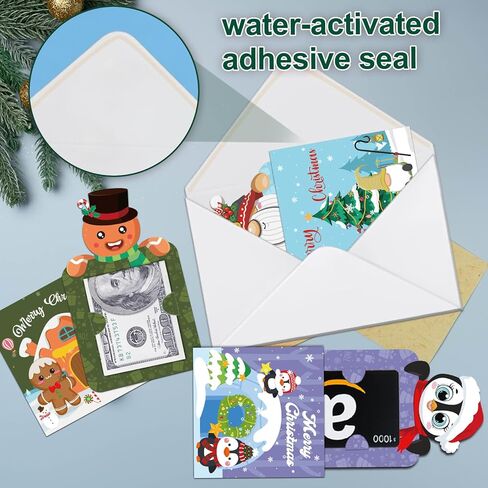 Christmas Money/Gift Card Holders 8-Pack, Merry Christmas Cards for Gifting Cash and Gift Card, Xmas Cards for Cash Check Ticket, Funny Holiday Gifting Ideas for Women Men Kids in Saudi Arabia