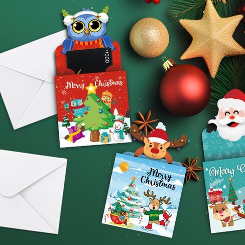 Christmas Money/Gift Card Holders 8-Pack, Merry Christmas Cards for Gifting Cash and Gift Card, Xmas Cards for Cash Check Ticket, Funny Holiday Gifting Ideas for Women Men Kids in Saudi Arabia