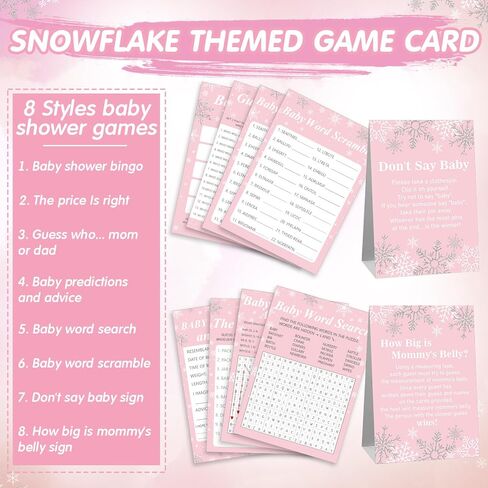 Jetec 407 Pcs Baby Shower Games, 8 Games, Word Scramble, Word Search, Predictions and Advice, The Price is Right, How Big is Mommy's Belly in Saudi Arabia