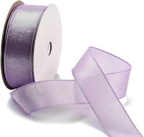 20 Yards Sheer Polyester Ribbon 1 inch Wired Edge Craft Ribbon for Gift Wrapping Cake Decor Bouquet Wedding Christmas Gift, Burlywood in Saudi Arabia