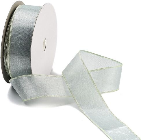 20 Yards Sheer Polyester Ribbon 1 inch Wired Edge Craft Ribbon for Gift Wrapping Cake Decor Bouquet Wedding Christmas Gift, Burlywood in Saudi Arabia