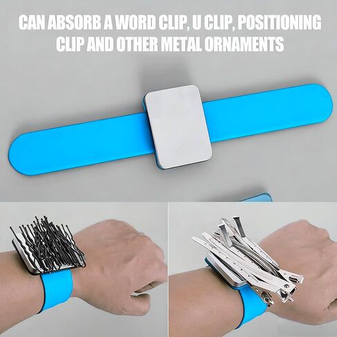 Magnetic Bobby Pin Holder - Hold Metal Bobby Pins and Clips in Easy Reach - Beauty Tools - Magnetic Pin Holder for Sewing, Cushion for Sewing Wristband Hair Stylist Wrist Cushion(Black) in Saudi Arabia