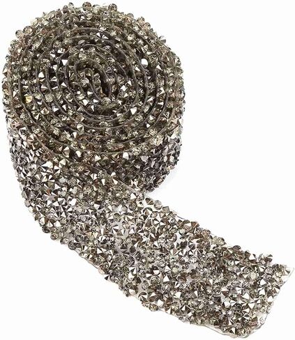 Mesh Rhinestone, Rhinestone Mesh Ribbon,1 Yard 30Mm Bling Mesh Wrap Roll Sparkle Crystal Rhinestone for Wedding Decorations, Rhinestone Ribbon Trim in Saudi Arabia