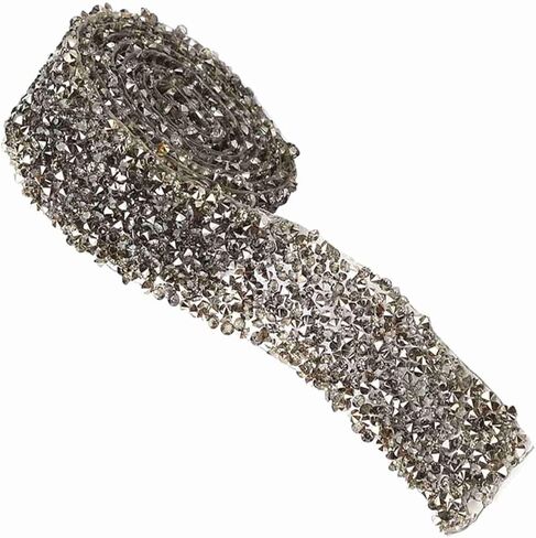 Mesh Rhinestone, Rhinestone Mesh Ribbon,1 Yard 30Mm Bling Mesh Wrap Roll Sparkle Crystal Rhinestone for Wedding Decorations, Rhinestone Ribbon Trim in Saudi Arabia