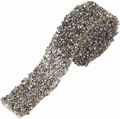 Mesh Rhinestone, Rhinestone Mesh Ribbon,1 Yard 30Mm Bling Mesh Wrap Roll Sparkle Crystal Rhinestone for Wedding Decorations, Rhinestone Ribbon Trim in Saudi Arabia