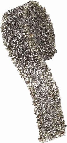 Mesh Rhinestone, Rhinestone Mesh Ribbon,1 Yard 30Mm Bling Mesh Wrap Roll Sparkle Crystal Rhinestone for Wedding Decorations, Rhinestone Ribbon Trim in Saudi Arabia