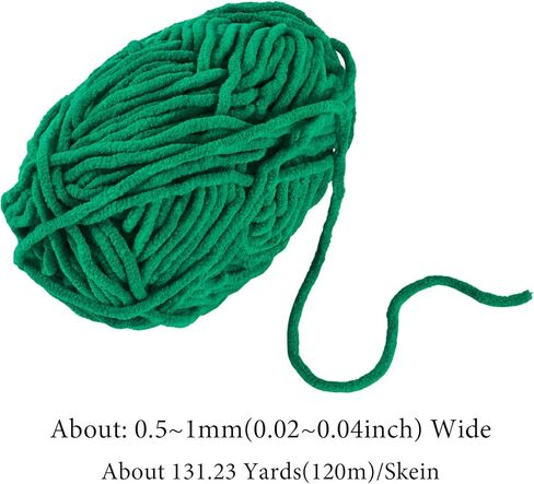 131.23 Yards Crocheting Yarn Thick Soft Knitting Yarn for Beginner Scarf Bag, Sea Green, 2~3mm in Saudi Arabia
