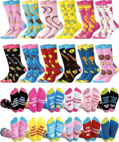 Patelai 12 Pairs Pink Volleyball Socks for Women Funny Novelty Volleyball Crew Sock Bulk Sport Socks Gifts for Volleyball Lovers Female Players Athletes Volleyball Coach in Saudi Arabia
