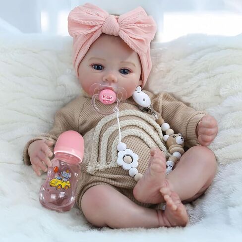Reborn Baby Dolls Girl - 20 Inch Lifelike Newborn Dolls, Real Life Baby Toy with Soft Weighted Body, Real Baby Reborn Gift Set for Kids Age 3+ in Saudi Arabia