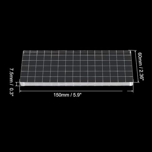 6" x 3" Acrylic Stamp Block, Clear Stamping Block with Grid Lines Decorative Mounting Blocks Square for Scrapbooking DIY Crafts Card Making in Saudi Arabia