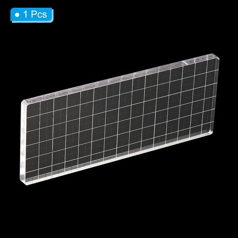 6" x 3" Acrylic Stamp Block, Clear Stamping Block with Grid Lines Decorative Mounting Blocks Square for Scrapbooking DIY Crafts Card Making in Saudi Arabia