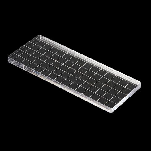 6" x 3" Acrylic Stamp Block, Clear Stamping Block with Grid Lines Decorative Mounting Blocks Square for Scrapbooking DIY Crafts Card Making in Saudi Arabia