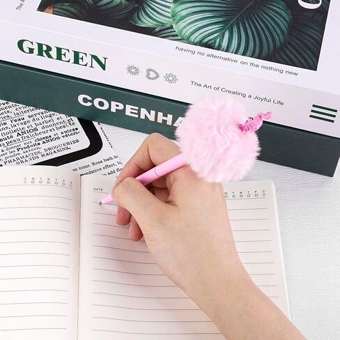 أقلام رقيق، أقلام بوم بوم، قلم حبر جاف بلاستيكي، بحبر أسود، هدية لعيد الميلاد قرطاسية عيد الميلاد (عبوة واحدة، وردي) in Kuwait