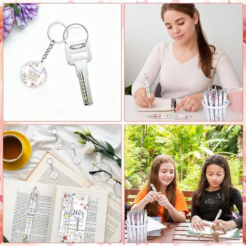 150 جهاز كمبيوتر شخصى Regalos كريستيانوs En Español الإسبانية المسيحية القلم الدينية الأزهار المفاتيح الكتاب المقدس الآية المرجعية مع حقيبة الكنيسة هدية للمعلم طالب الأحد مدرسة الكنيسة اللوازم in Saudi Arabia