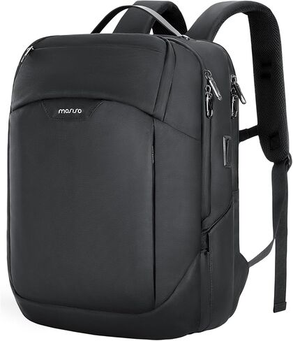 MOSISO 15.6-16 inch Waterproof Laptop Backpack with USB Charging Port & Front Wet & Dry Pocket, Business Commute Backpack, 16 inch Laptop Bag Casual Daypack for College Work Business, Black in Saudi Arabia