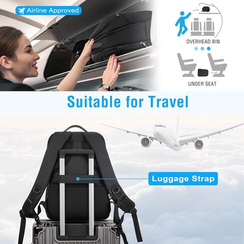 MOSISO 15.6-16 inch Waterproof Laptop Backpack with USB Charging Port & Front Wet & Dry Pocket, Business Commute Backpack, 16 inch Laptop Bag Casual Daypack for College Work Business, Black in Saudi Arabia