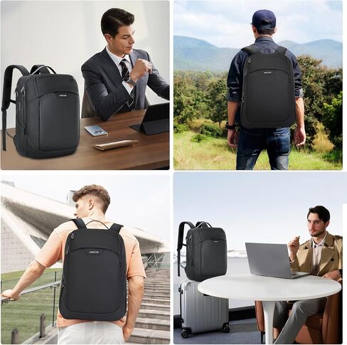 MOSISO 15.6-16 inch Waterproof Laptop Backpack with USB Charging Port & Front Wet & Dry Pocket, Business Commute Backpack, 16 inch Laptop Bag Casual Daypack for College Work Business, Black in Saudi Arabia