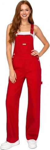 Womens Light Wash Denim Low Rise Straight Leg Overalls in Saudi Arabia