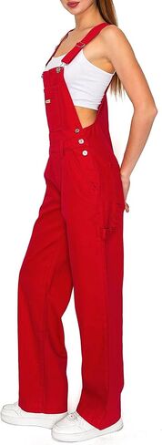 Womens Light Wash Denim Low Rise Straight Leg Overalls in Saudi Arabia