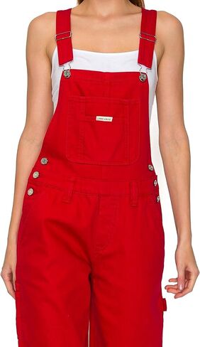 Womens Light Wash Denim Low Rise Straight Leg Overalls in Saudi Arabia