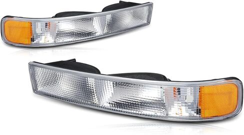 Bumper Parking Turn Signal Lights Compatible with 03-24 Chevy Express/GMC Savana,Chrome Housing/Amber Corner in Saudi Arabia