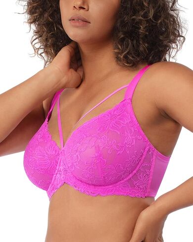 HSIA حمالات صدر للنساء تغطية كاملة، دانتيل غير مبطن مثير مقاس كبير حمالة صدر داخلية للثدي الكبير، أبيض 34D in Kuwait