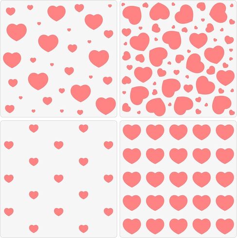 Valentine’s Day Heart Stencils Reusable Love Heart Stencil Template Plastic Heart Stencils for Painting on Wood Wall Canvas Greeting Card Home Decor DIY Crafts (Heart Shape) in Kuwait