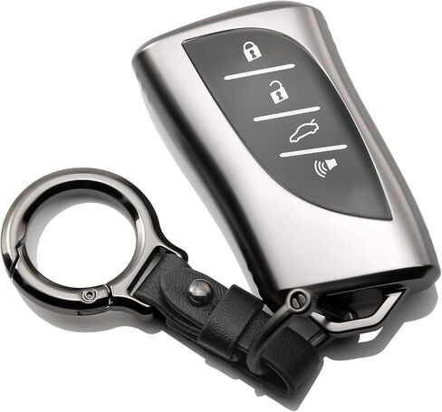 for Lexus Key Fob Cover Full Protection Car Keys Case with Leather Chain Fit for 2018-2024 ES350 RX350h LC500h LS500h 2019-2024 UX200 UX250h ES250 ES300h 2020-2023 GX460 NX350 NX450 in Saudi Arabia