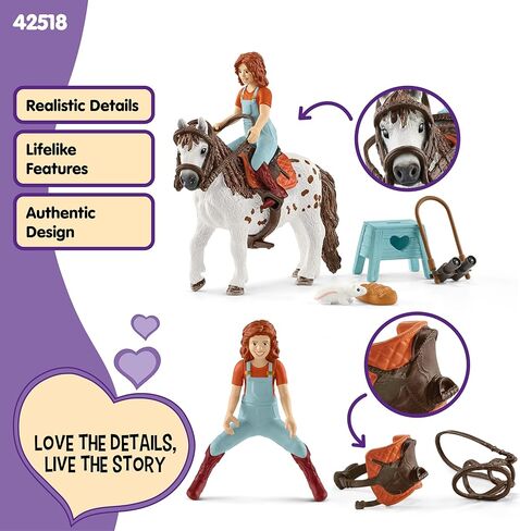 Schleich Horse Club, 9-Piece Playset, Horse Toys for Girls and Boys 5-12 Years Old Mia and Spotty in Saudi Arabia