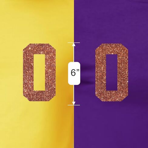 8" Metallic Shades Glitter Iron on Numbers for Clothing，Jersey Numbers，Iron on Numbers for Jersey Heat Transfer Numbers for Sports Uniform Baseball Football T-Shirt (Style A) (Gold_Confetti_5) in Saudi Arabia