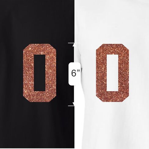 8" Metallic Shades Glitter Iron on Numbers for Clothing，Jersey Numbers，Iron on Numbers for Jersey Heat Transfer Numbers for Sports Uniform Baseball Football T-Shirt (Style A) (Gold_Confetti_5) in Saudi Arabia