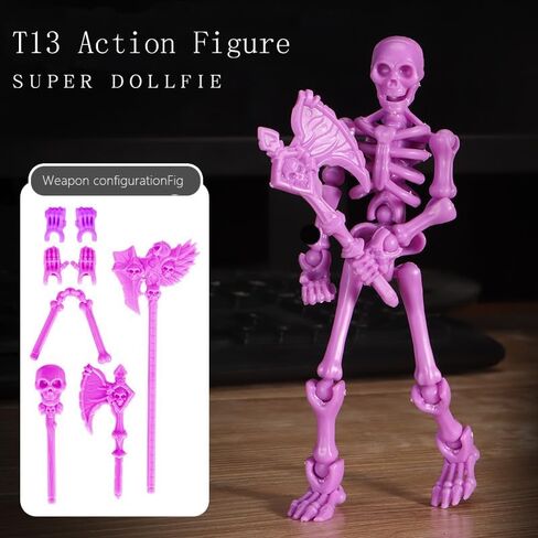 4 Pack T13 Action Figures Set, Skeleton Action Figure, Titan 13 Mini Skeletons, Dummy 13 Action Figures for Boys, Multi-Jointed Movable Skeleton, Christmas Creative Gift (Assembly Completed) in Saudi Arabia