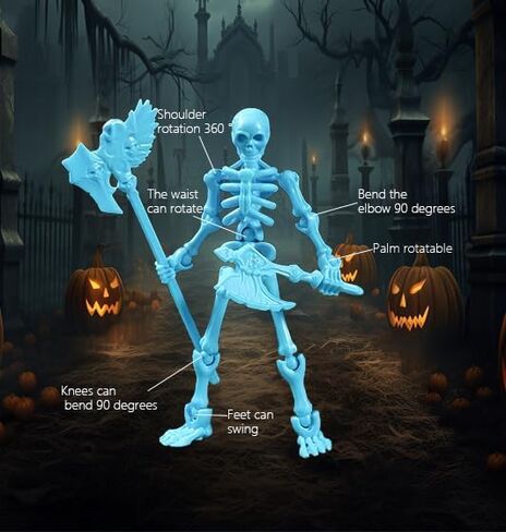 4 Pack T13 Action Figures Set, Skeleton Action Figure, Titan 13 Mini Skeletons, Dummy 13 Action Figures for Boys, Multi-Jointed Movable Skeleton, Christmas Creative Gift (Assembly Completed) in Saudi Arabia