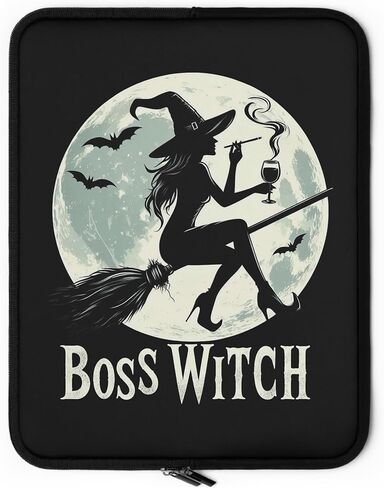 Boss Witch - Gothic Laptop Sleeve - A Witchy Alternative Laptop Case Ideal for Travel, Work and Play (15 Inch) in Saudi Arabia