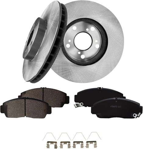 PM Auto Set of 6 Front 282mm Brake Disc Rotors-Ceramic Brake Pad Kit Replacement For 2006-2011 Honda Civic in Saudi Arabia
