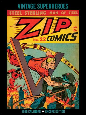 Asgard Press 2026 Vintage Superheroes Wall Calendar – Encore Edition, 16 Months, Collection of 9"x12" Comic Art Prints, 9"x24" (Size When Open) in Saudi Arabia