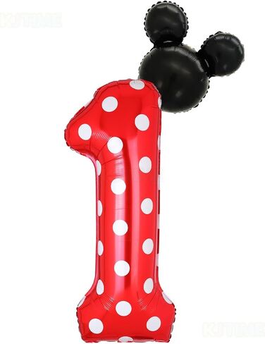 40 Inch Number 2 Foil Balloon Red Polka Dot for 2nd Birthday Kids Balloons Party Supplies Decorations in Saudi Arabia